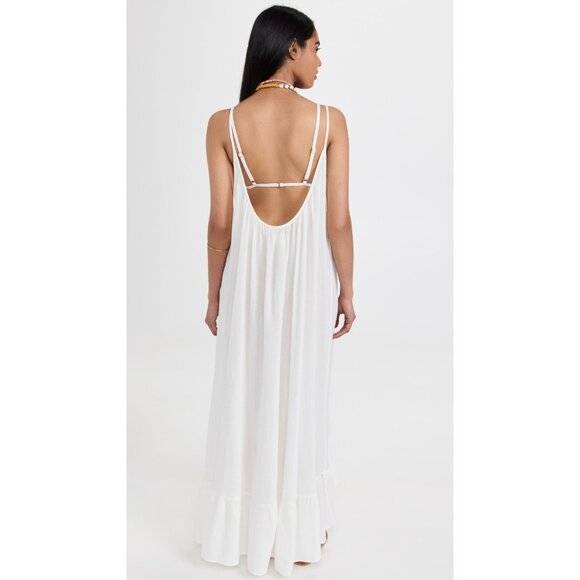 NWT 9seed Paloma in White Cotton Gauze Low Back Maxi Tank Dress O/S One Size - Picture 5 of 11